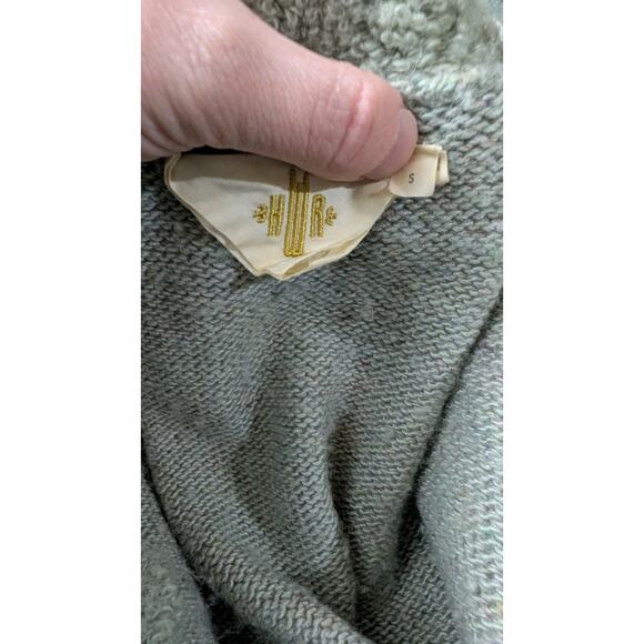 Anthropologie HWR Womens Open Front Alpaca Wool Blend Cardigan Sz S Elbow Patch - Picture 6 of 7